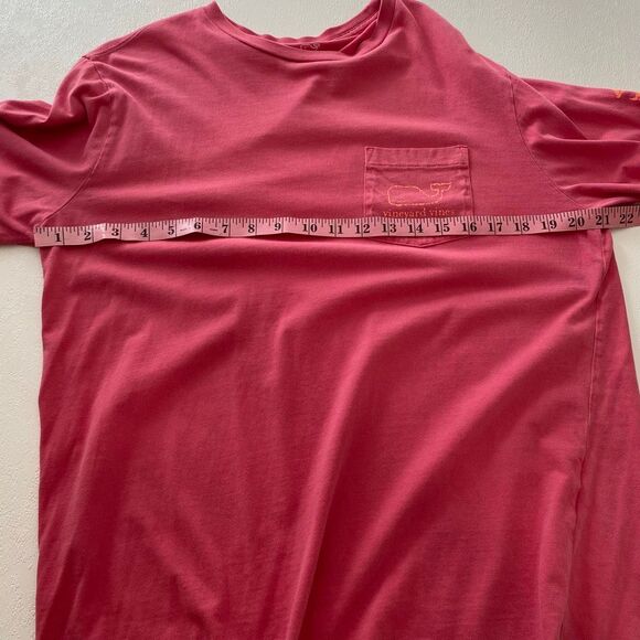 Vineyard Vines Pink Long Sleeve Whale Pocket T-Shirt | 100% Cotton Size M - Picture 4 of 5
